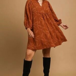 Jacquard High Ruffle Dress