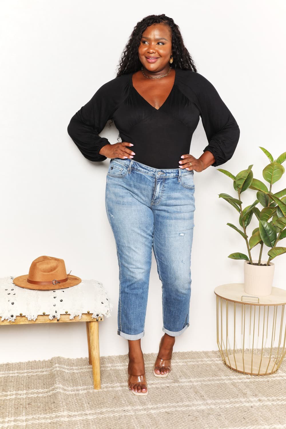 Culture Code Full Size V- Neck Bodysuit - Image 10