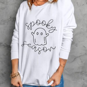 Ghost Graphic Long Sleeve Dropped Shoulder Sweatshirt