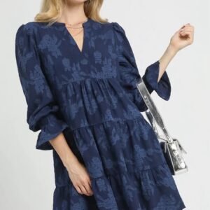 Jacquard Tiered Babydoll Dress