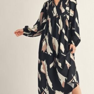 Abstract Midi Dress