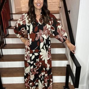 Floral Abstract Print Dress