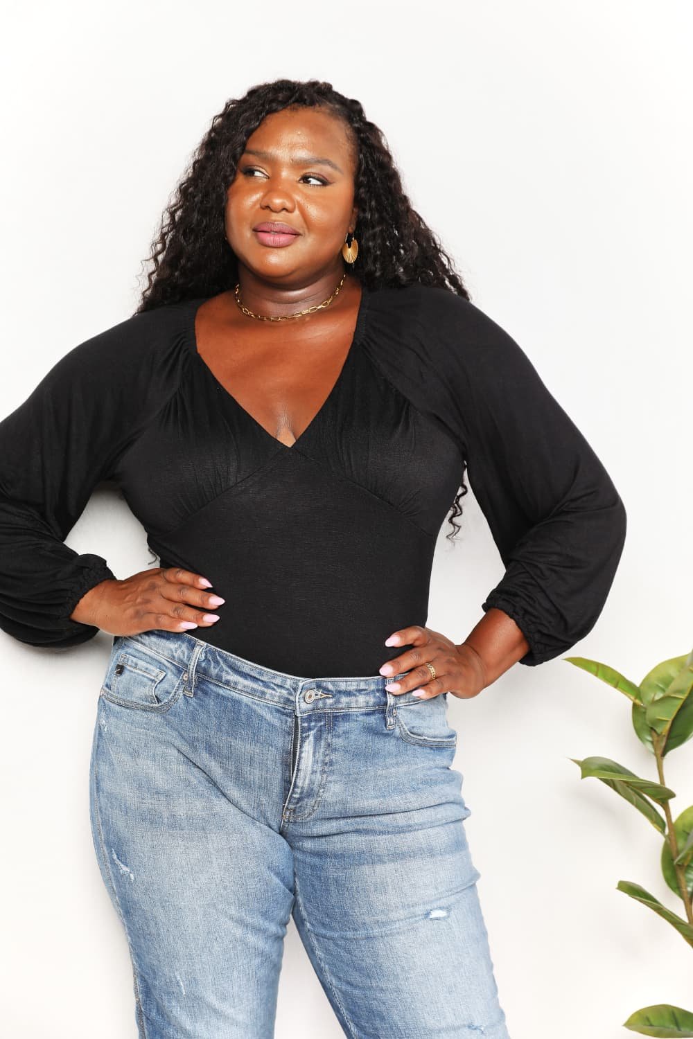 Culture Code Full Size V- Neck Bodysuit - Image 7