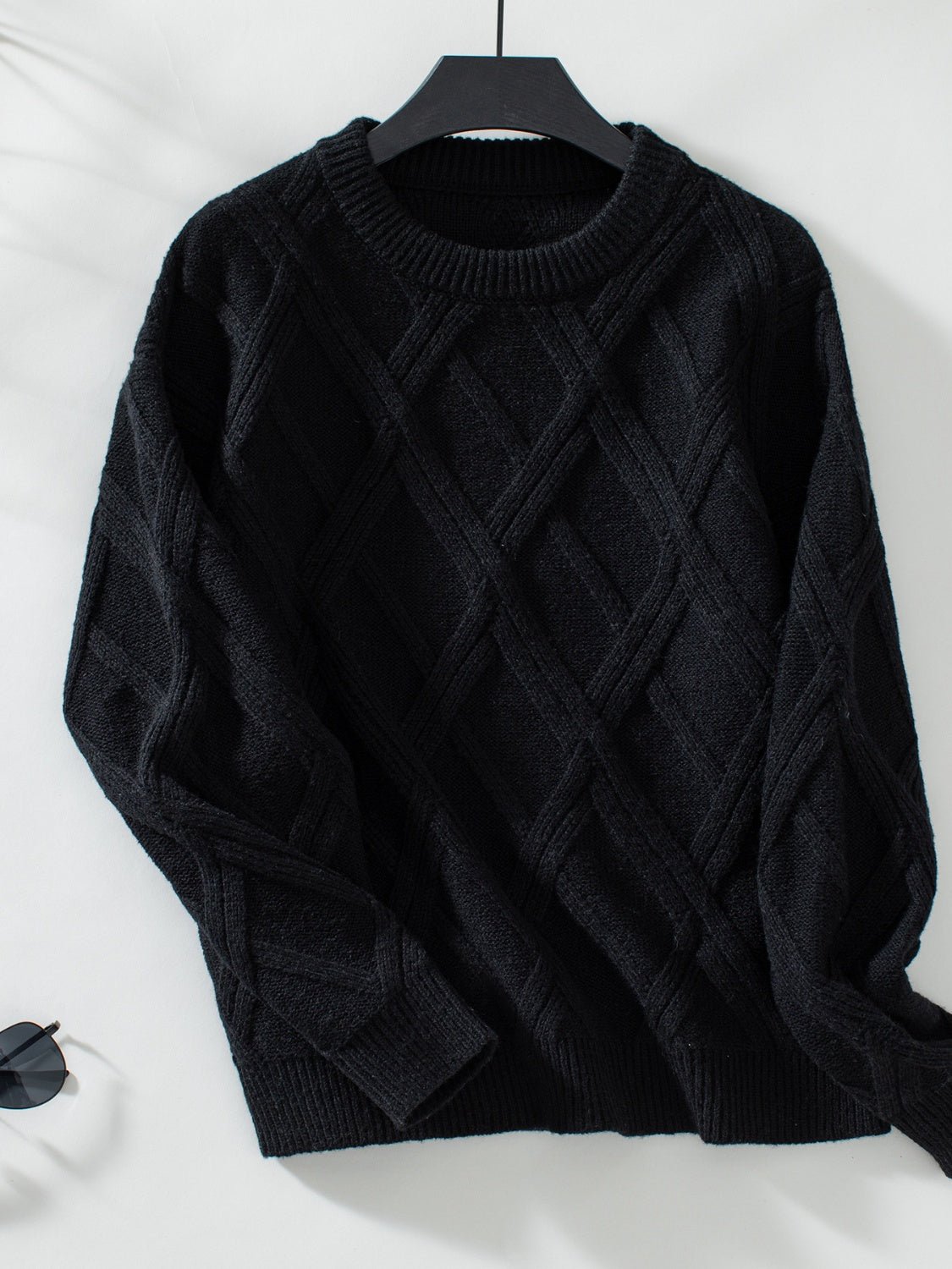 Geometric Round Neck Long Sleeve Sweater - Image 6