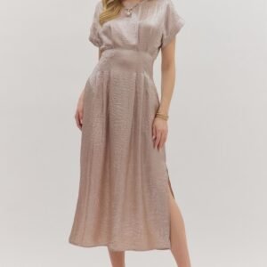 Cuff Sleeve Midi Dress