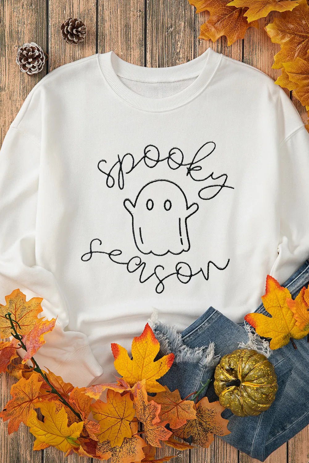 Ghost Graphic Long Sleeve Dropped Shoulder Sweatshirt - Image 5